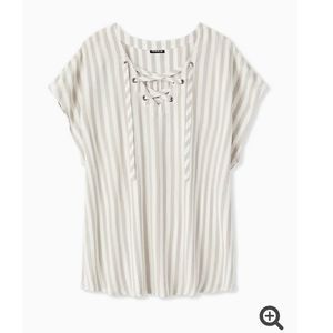 Torrid Striped Gauze Dolman Blouse